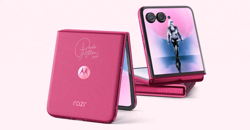 Paris Hilton x Razr, een explosie van vouwbaar rose