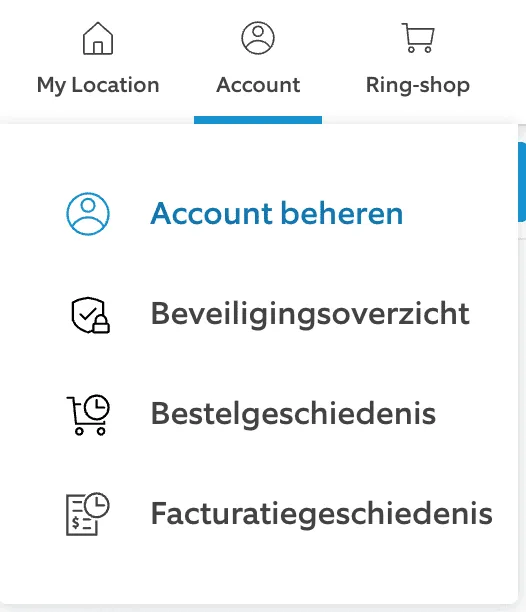Ring abonnement - Account beheren
